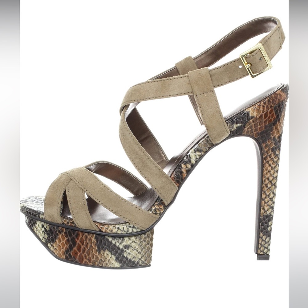 New Calvin Klein Kamille Snakeskin Heel